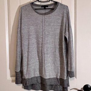 Gibson Heathered Gray Stripe Top